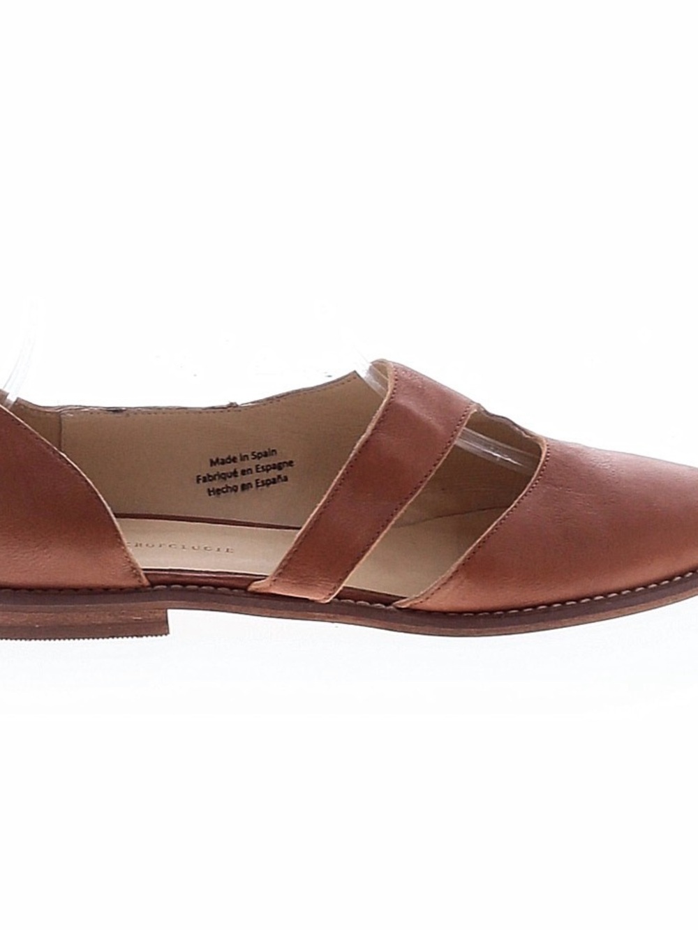 Anthropologie Brown Leather Cutout Slip-Ons